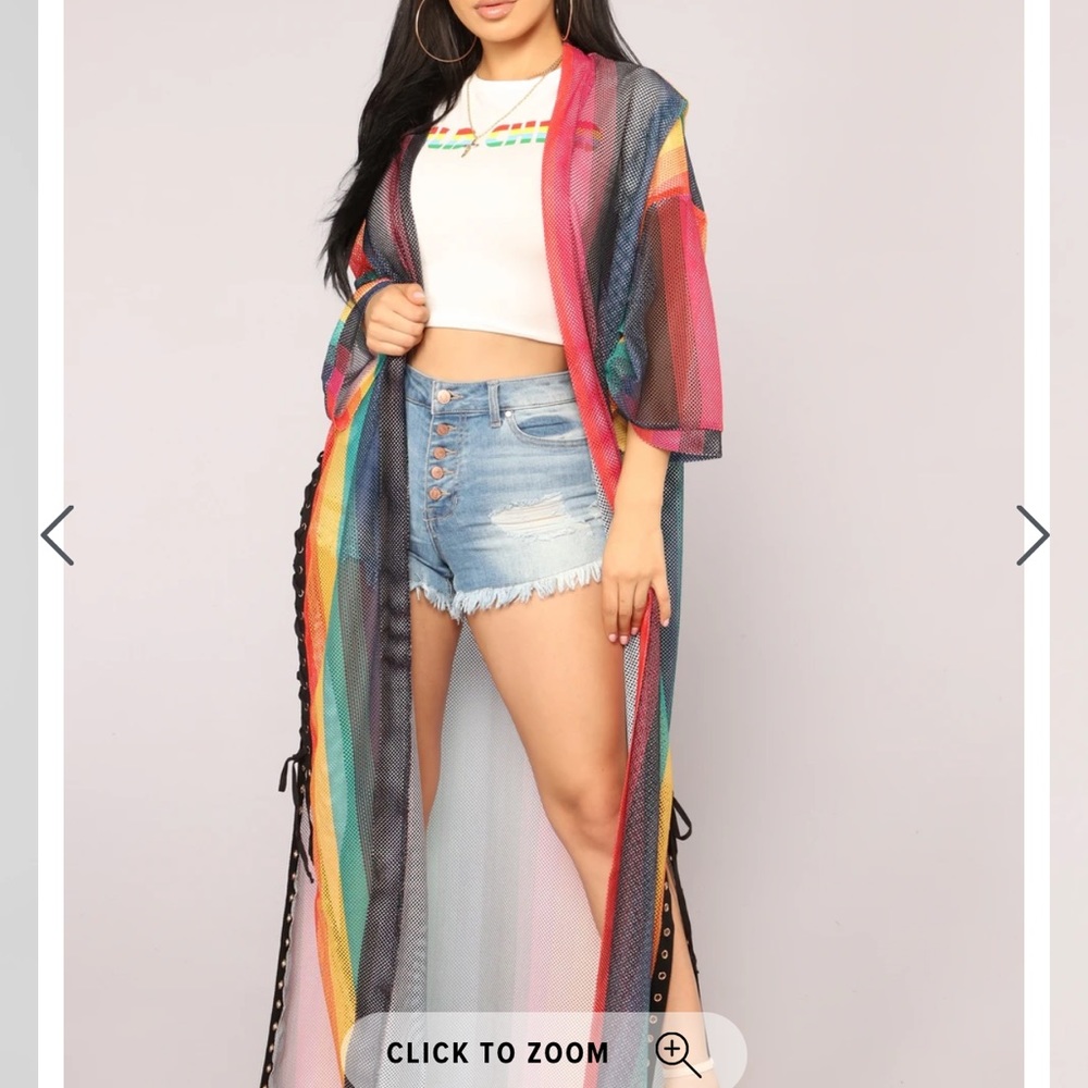 NWT Fashion Nova Magic Hour Rainbow Kimono